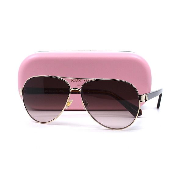 NEW KATE SPADE GENEVA/S 09Q GOLD BROWN AVIATOR WOMEN'S SUNGLASSES - Picture 10 of 14